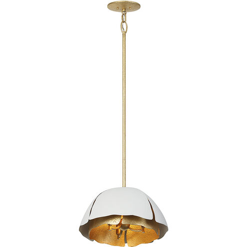 Brewster 3 Light 16 inch Cavalier Gold with Royal White Pendant Ceiling Light