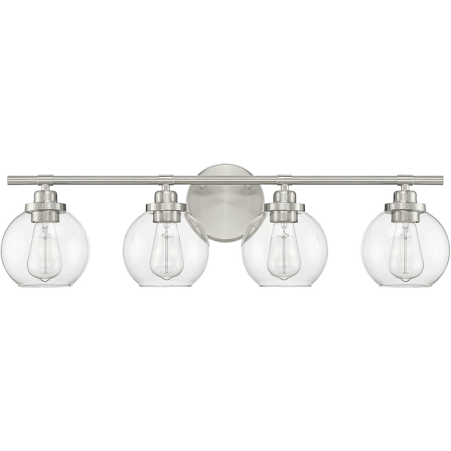 Carson 4 Light 30 inch Satin Nickel Bathroom Vanity Light Wall Light, Essentials