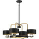 Chambord 4 Light 30.63 inch Vintage Black with Warm Brass Accents Chandelier Ceiling Light, Lighting One