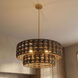 Silencio 7 Light 30 inch Riviera Brass Pendant Ceiling Light