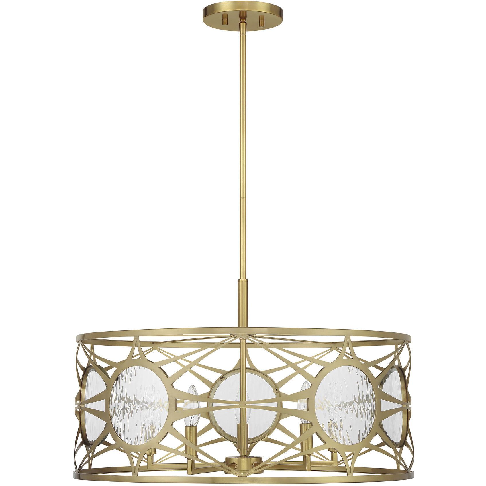 Balfour 5 Light 24 inch Warm Brass Convertible Semi-Flush or Pendant Ceiling Light