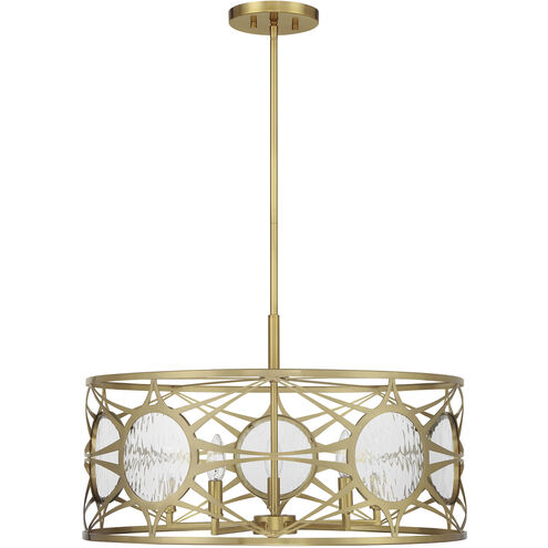 Balfour 5 Light 24 inch Warm Brass Convertible Semi-Flush or Pendant Ceiling Light