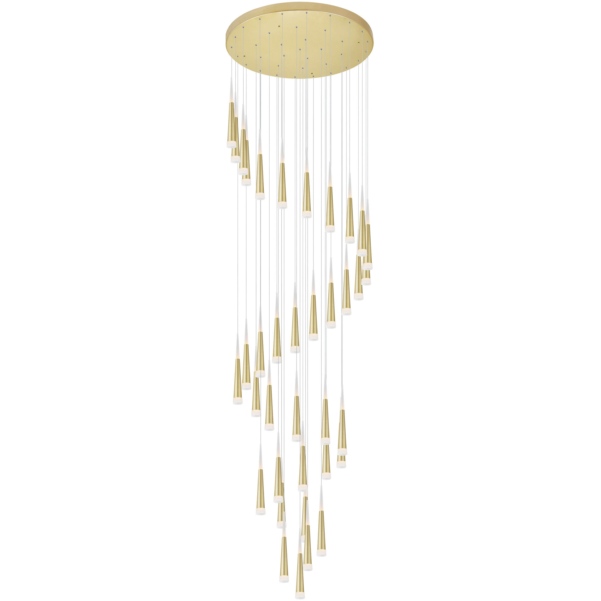 Andes LED 40 inch Satin Gold Multi Light Pendant Ceiling Light