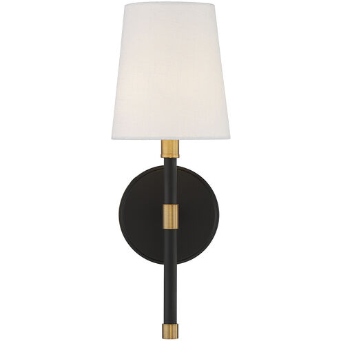 Brody 1 Light 5.75 inch Matte Black with Warm Brass Accents Wall Sconce Wall Light, Essentials