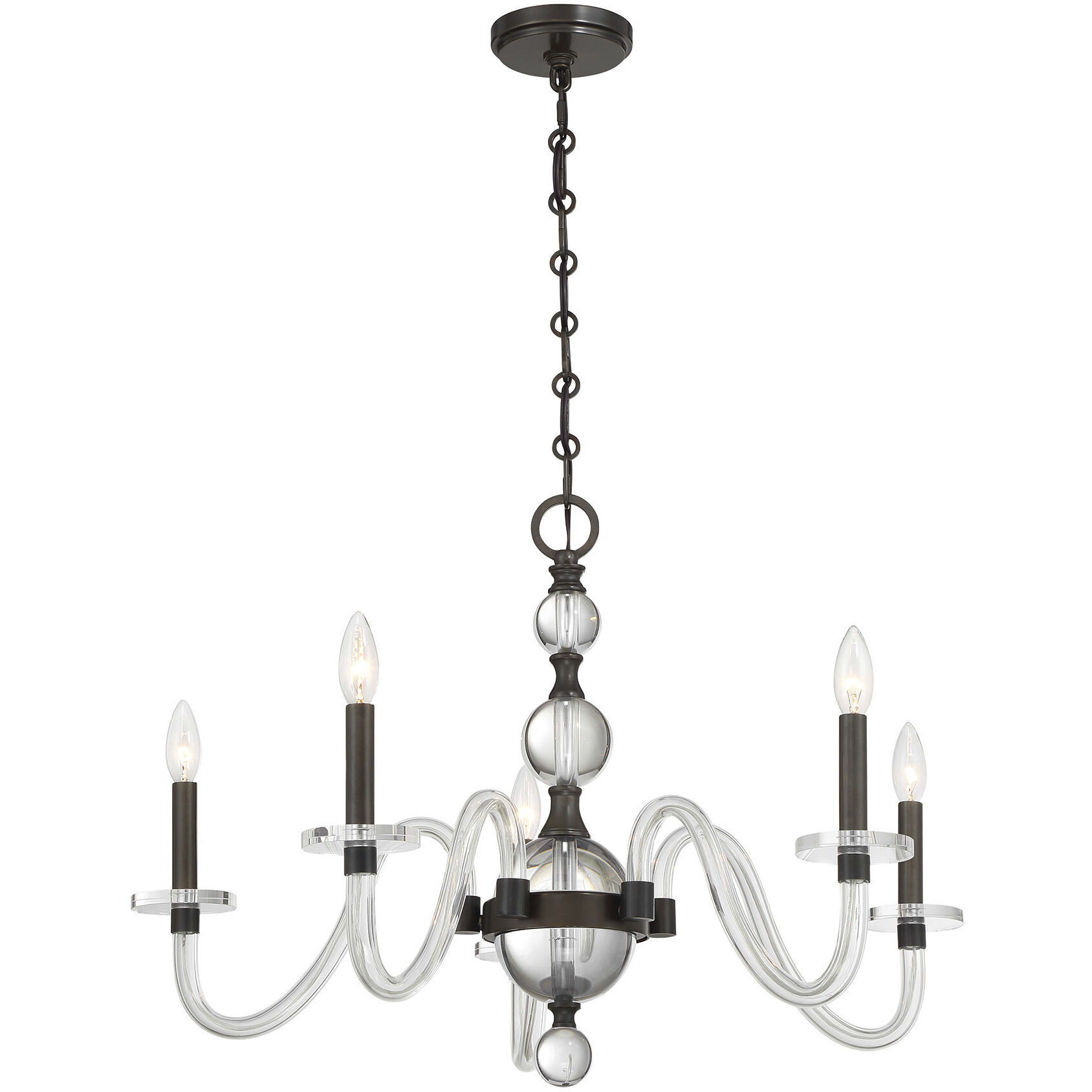 Aragon 5 Light 29 inch Mediterranean Bronze Chandelier Ceiling Light