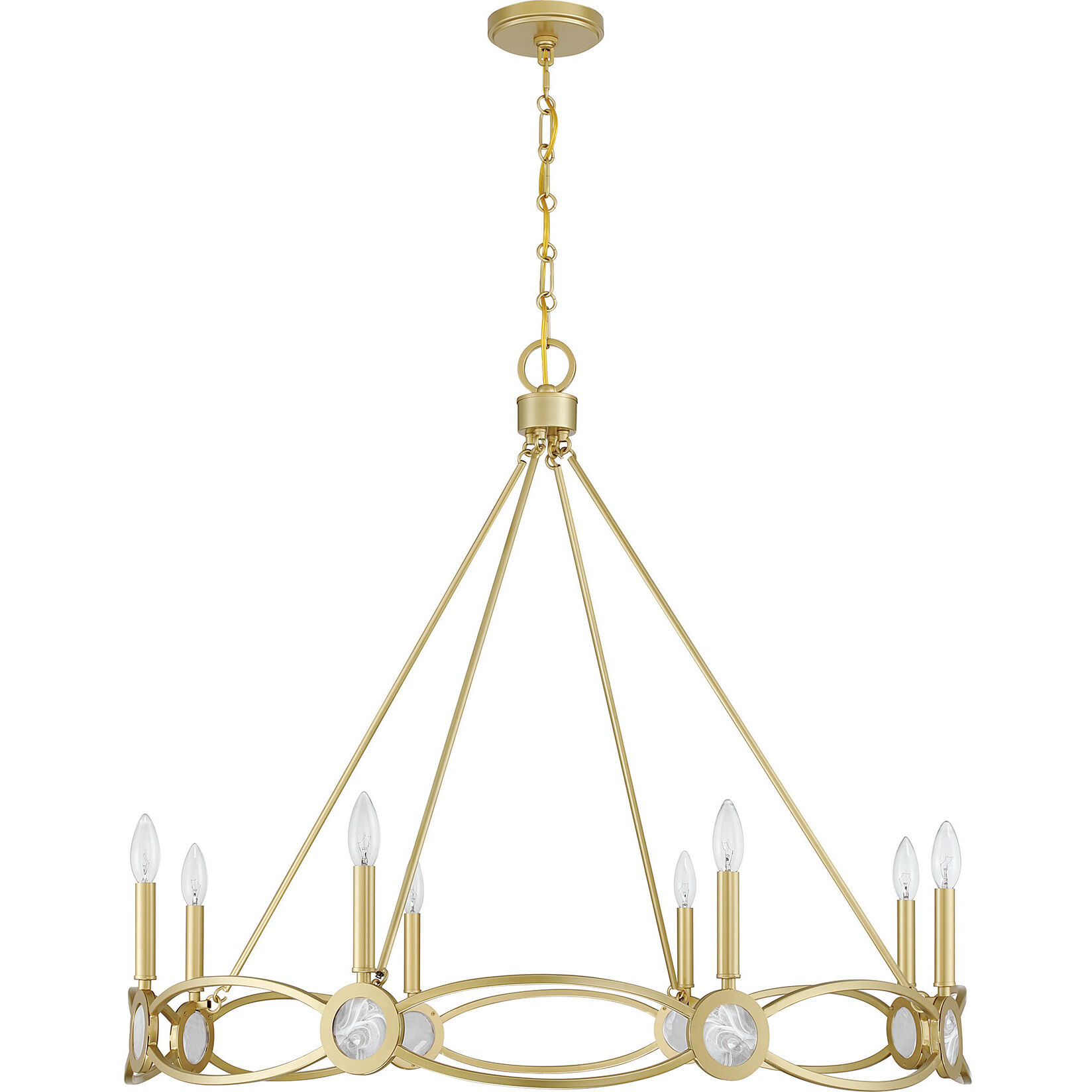 Minette 8 Light 37 inch Spun Gold Chandelier Ceiling Light