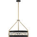 Edina 4 Light 24 inch Black with Warm Brass Accents Pendant Ceiling Light