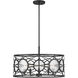 Balfour 5 Light 24 inch Matte Black Convertible Semi-Flush or Pendant Ceiling Light