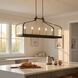 Sheffield Linear Chandelier Ceiling Light in Black with Warm Brass