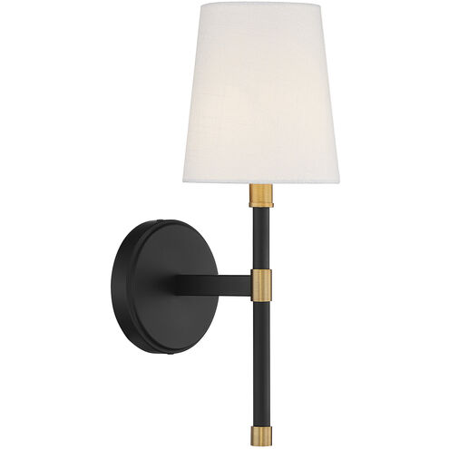 Brody 1 Light 5.75 inch Matte Black with Warm Brass Accents Wall Sconce Wall Light, Essentials