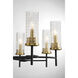 Marcello 8 Light 28 inch Black with Warm Brass Accents Chandelier Ceiling Light