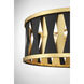 Kellerman 4 Light 21 inch Matte Black with True Gold Pendant Ceiling Light