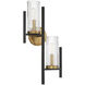 Midland 2 Light 10.5 inch Black with Warm Brass Accents Wall Sconce Wall Light