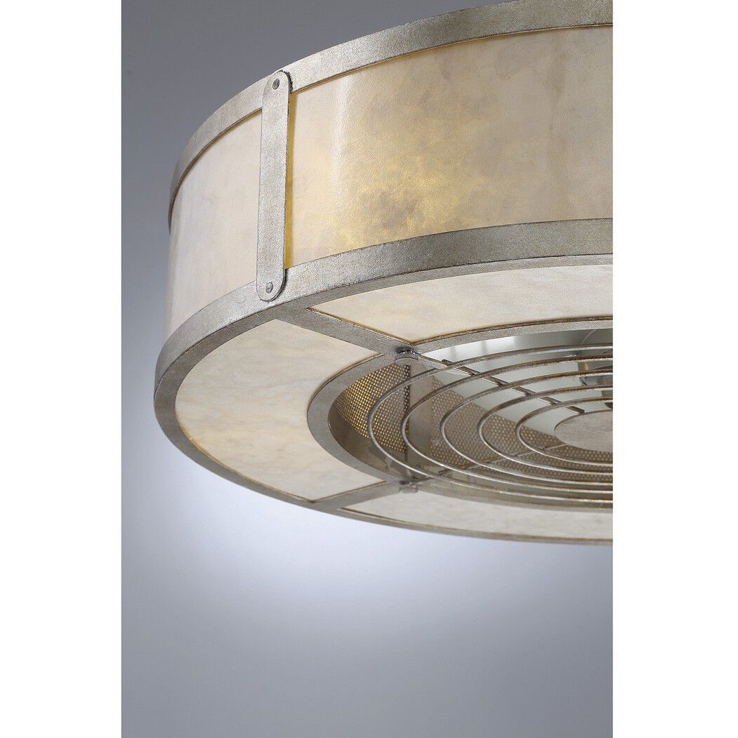 Vireo 14 inch Silver Dust with Silver Blades Fan D'Lier, Air-Ionizing