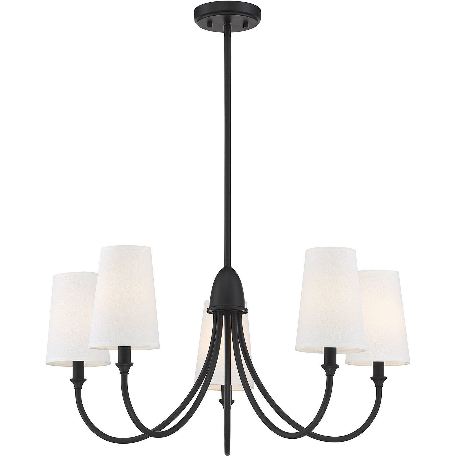 Cameron 5 Light 29 inch Matte Black Chandelier Ceiling Light, Essentials