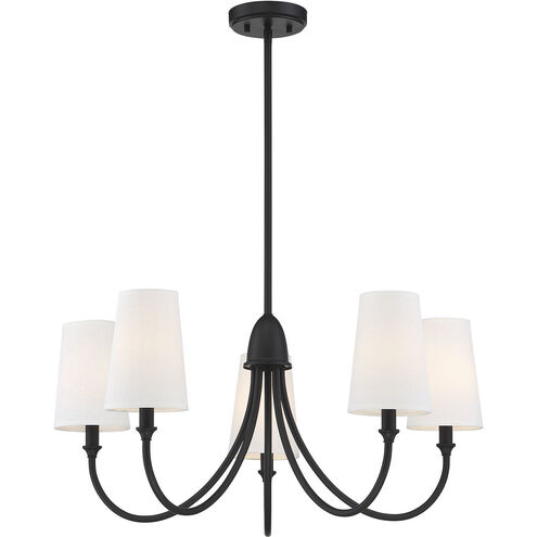 Cameron 5 Light 29 inch Matte Black Chandelier Ceiling Light, Essentials