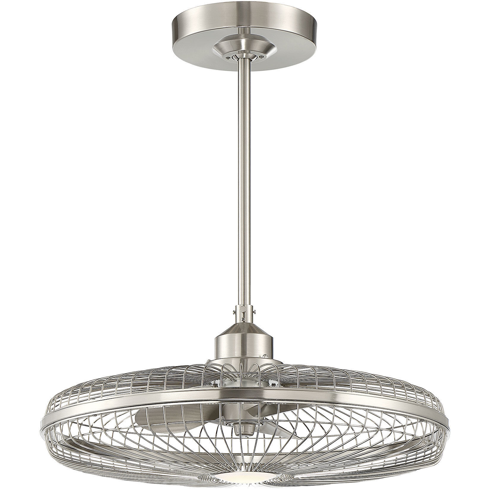 Wetherby 14 inch Satin Nickel with Silver Blades Fan D'Lier