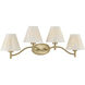 Rosa 4 Light 33.5 inch Noble Brass Bathroom Vanity Light Wall Light
