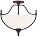 Herndon 3 Light 18 inch English Bronze Semi-Flush Ceiling Light, Essentials
