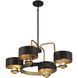 Chambord 4 Light 30.63 inch Vintage Black with Warm Brass Accents Chandelier Ceiling Light, Lighting One