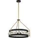 Edina 4 Light 24 inch Black with Warm Brass Accents Pendant Ceiling Light