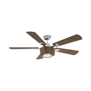 Winchester 54 inch Polished Nickel with Dark Wood Blades Indoor/Outdoor Ceiling Fan