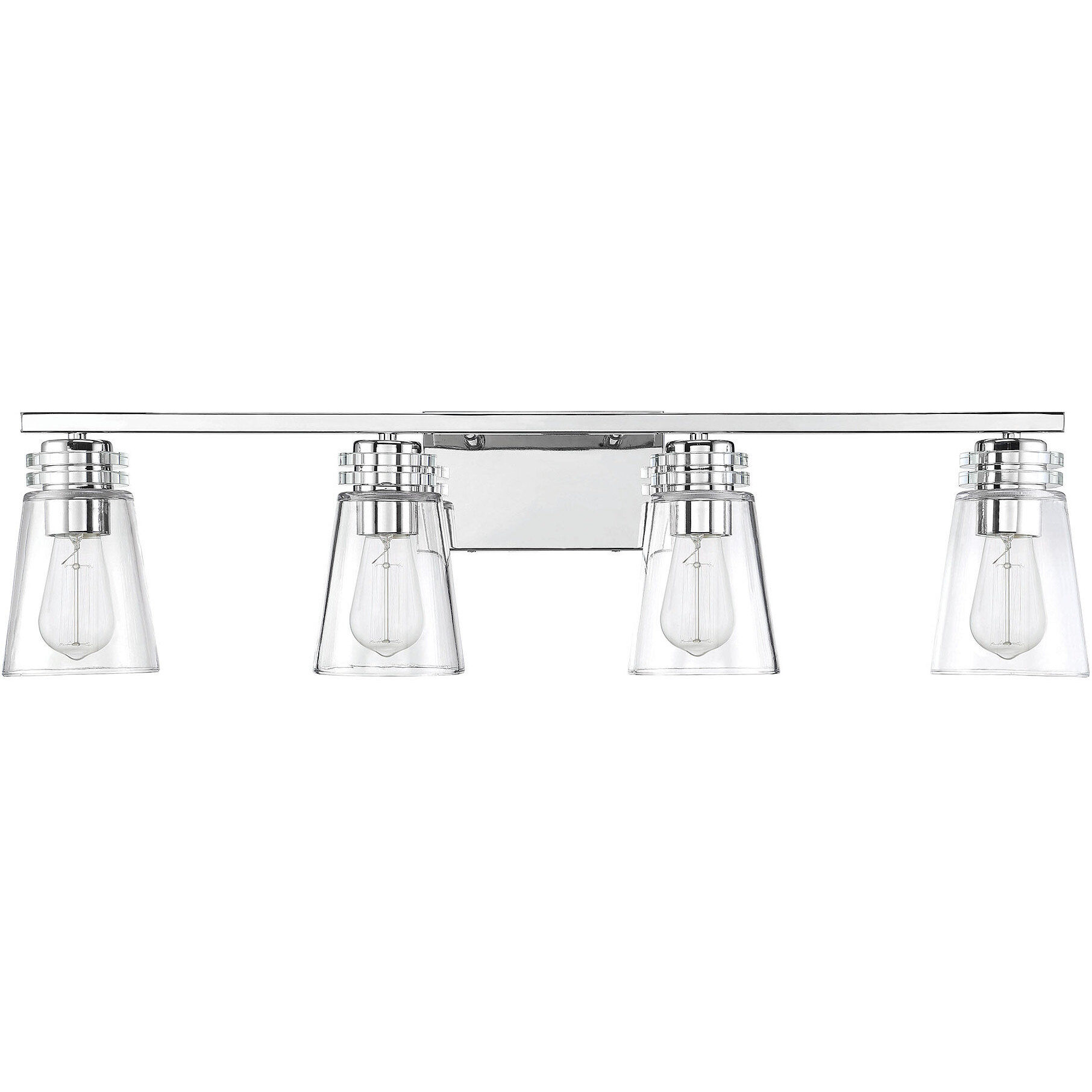 Brannon 4 Light 33.5 inch Polished Nickel Bathroom Vanity Light Wall Light