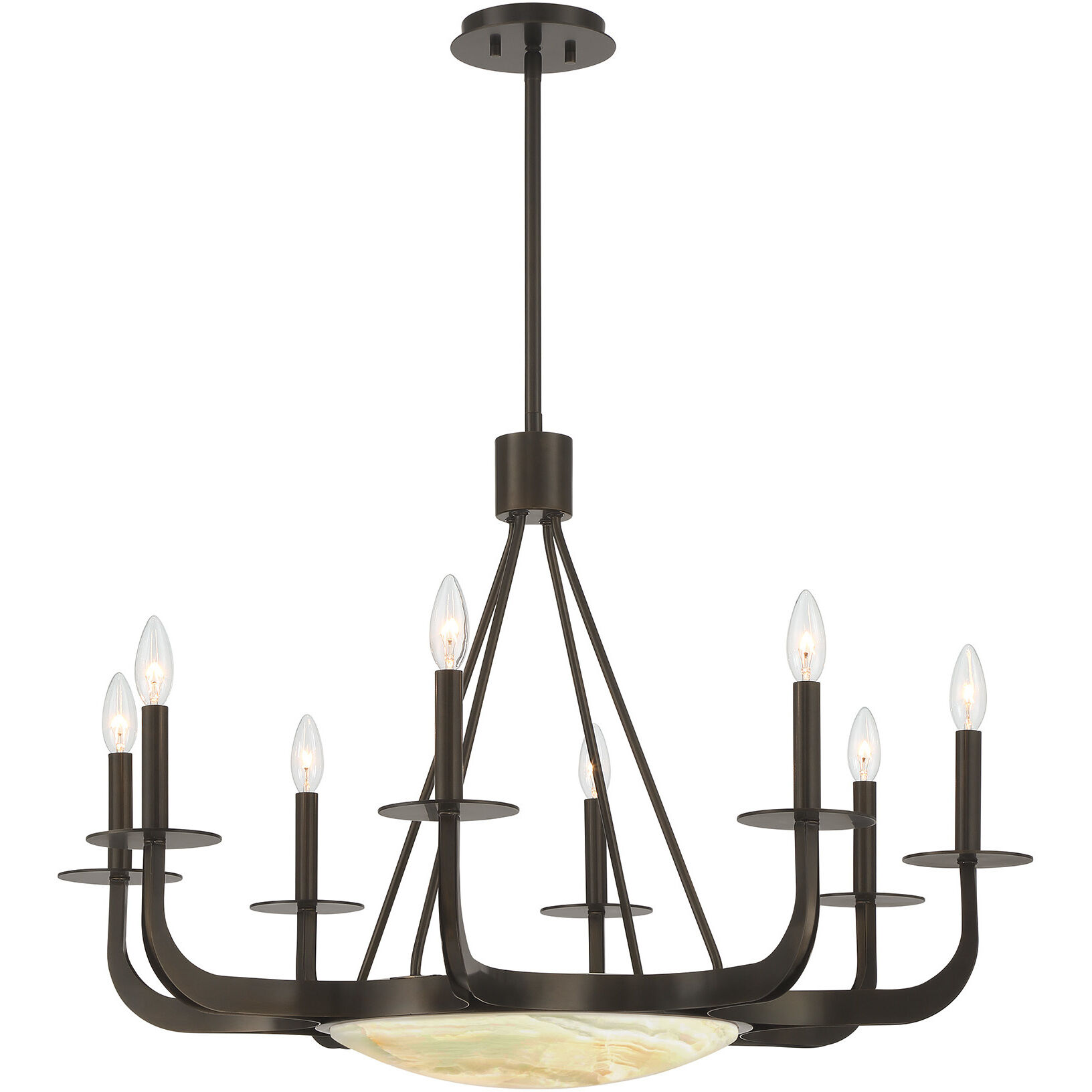 Salford LED 34 inch Mediterranean Bronze Chandelier Ceiling Light