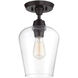 Octave 1 Light 8 inch English Bronze Semi-Flush Ceiling Light, Essentials