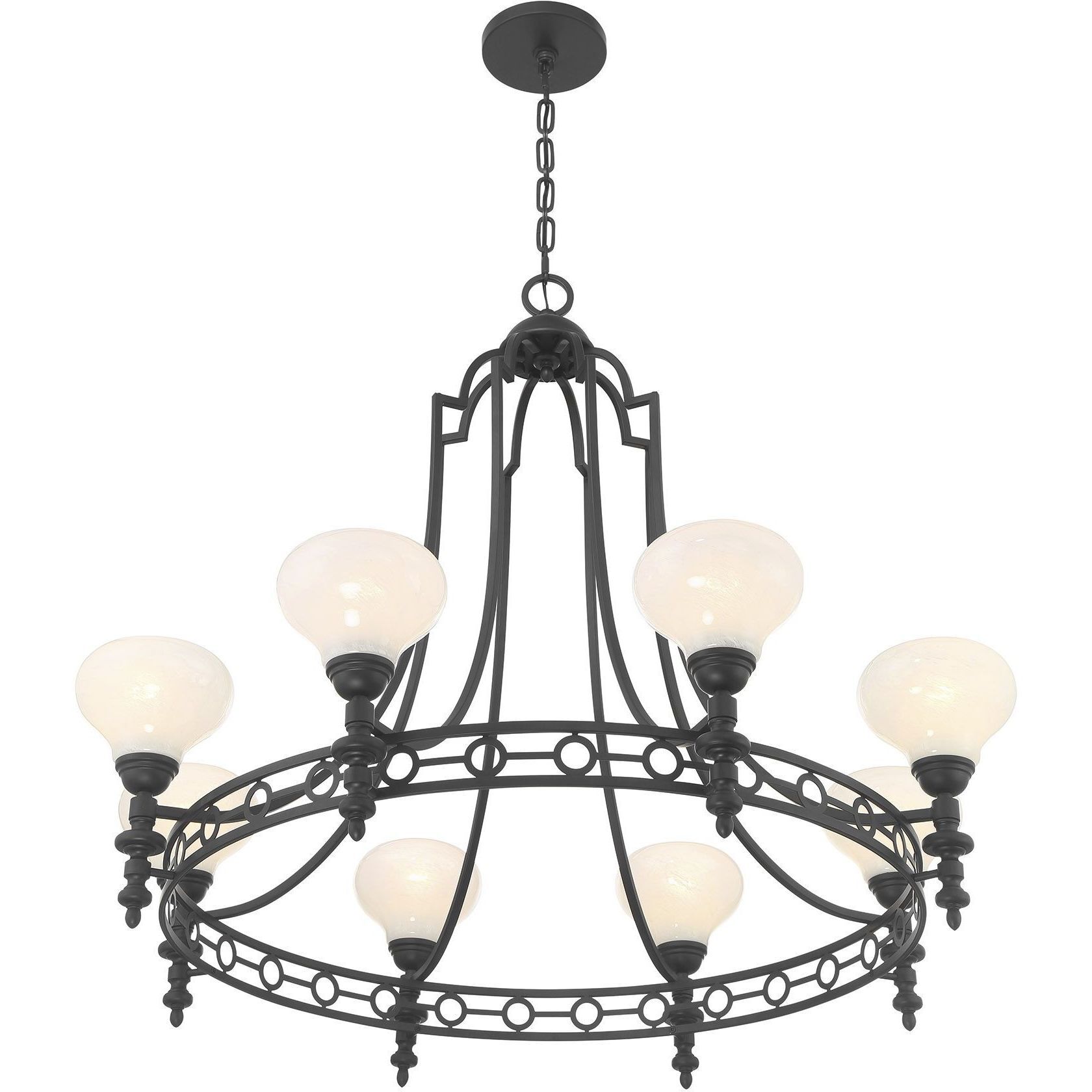 Allston 8 Light 36 inch Matte Black Chandelier Ceiling Light