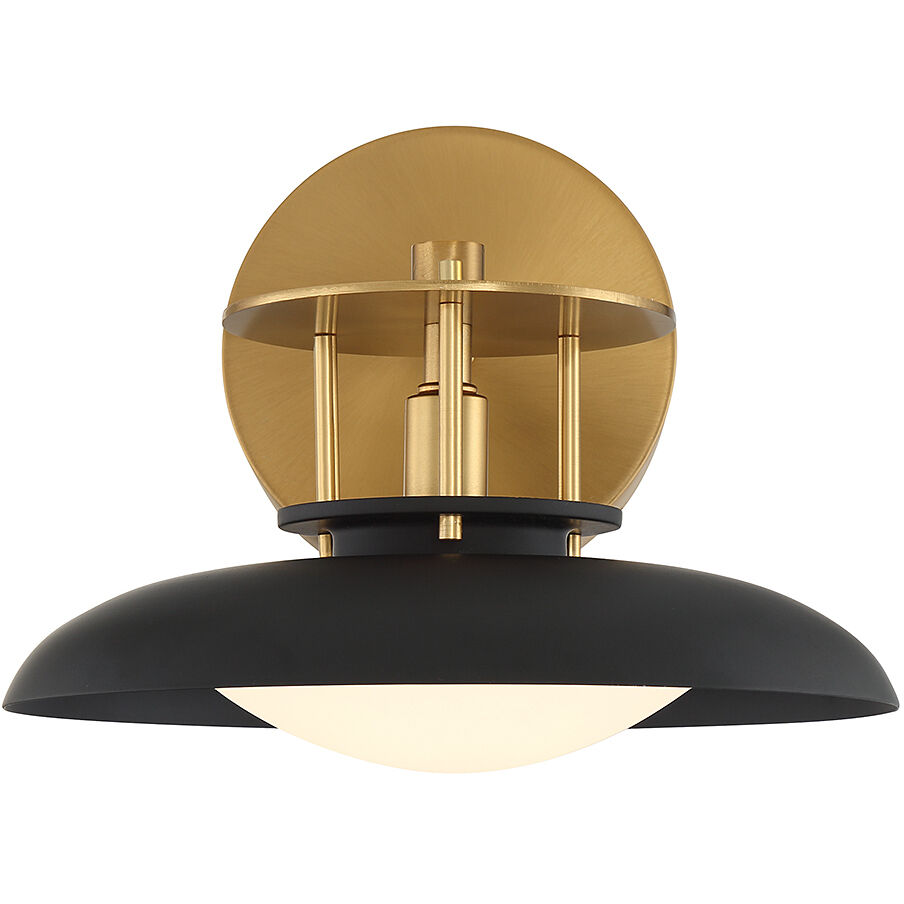 Gavin 1 Light 9 inch Black with Warm Brass Accents Wall Sconce Wall Light
