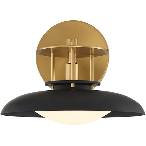 Gavin 1 Light 9 inch Matte Black with Warm Brass Accents Wall Sconce Wall Light