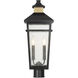 Kingsley 2 Light 22.5 inch Matte Black with Warm Brass Outdoor Post Lantern