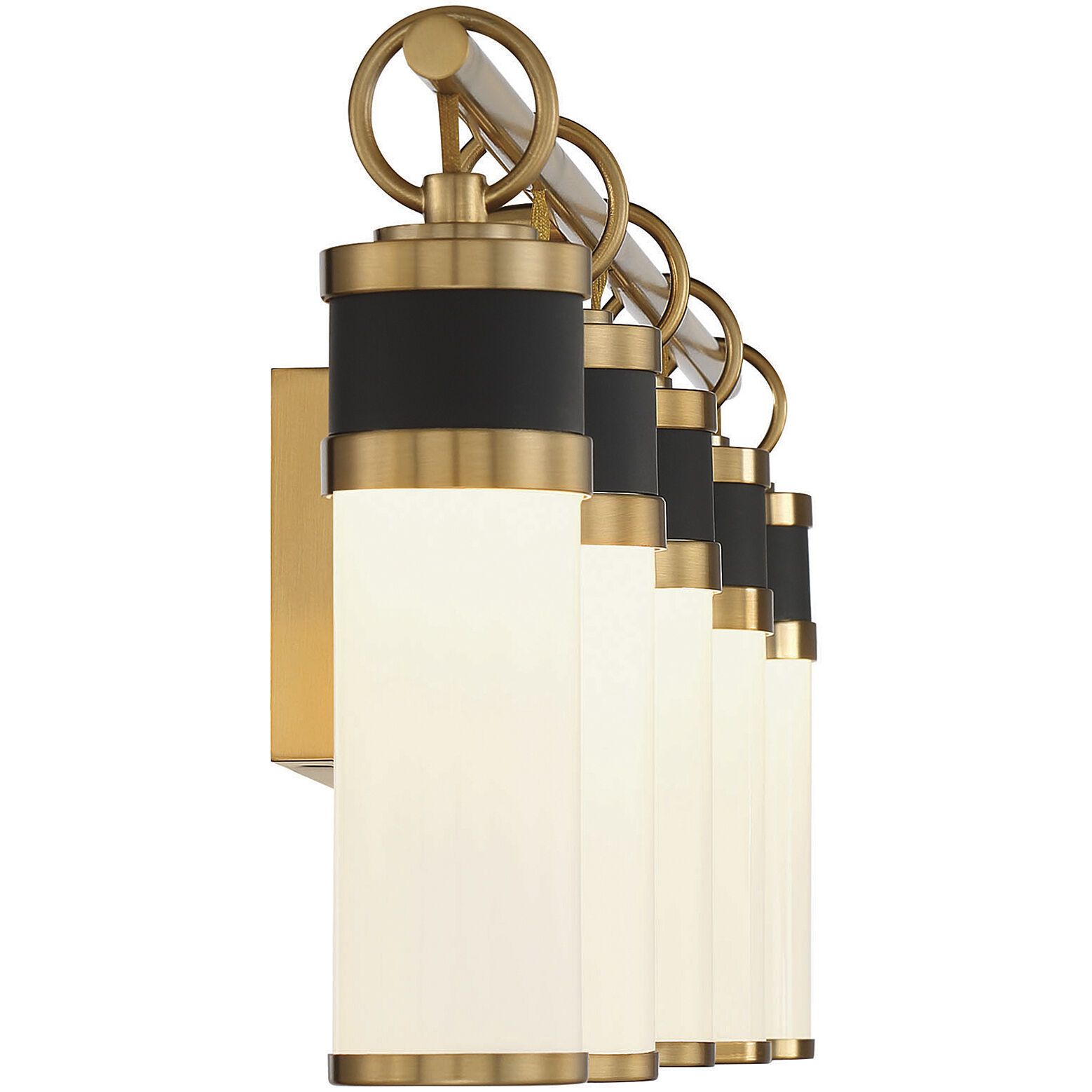 Abel LED 39 inch Black with Warm Brass Accents Bathroom Vanity Light Wall Light