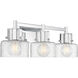 Dover 3 Light 25 inch Chrome Bathroom Vanity Light Wall Light