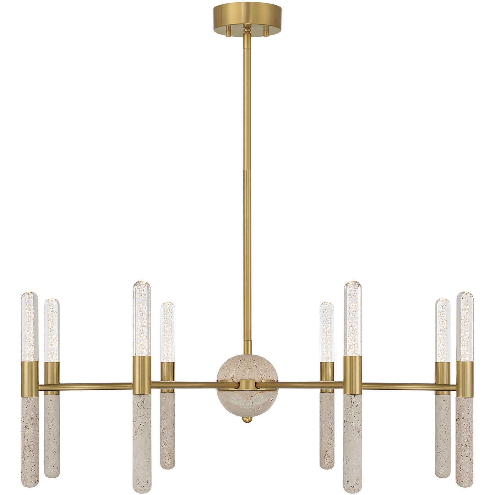 Linden LED 32 inch Warm Brass Chandelier Ceiling Light