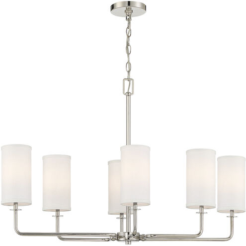 Powell 6 Light 35 inch Polished Nickel Linear Chandelier Ceiling Light, Essentials