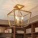 Townsend 4 Light 13 inch Warm Brass Semi-Flush Ceiling Light, Essentials