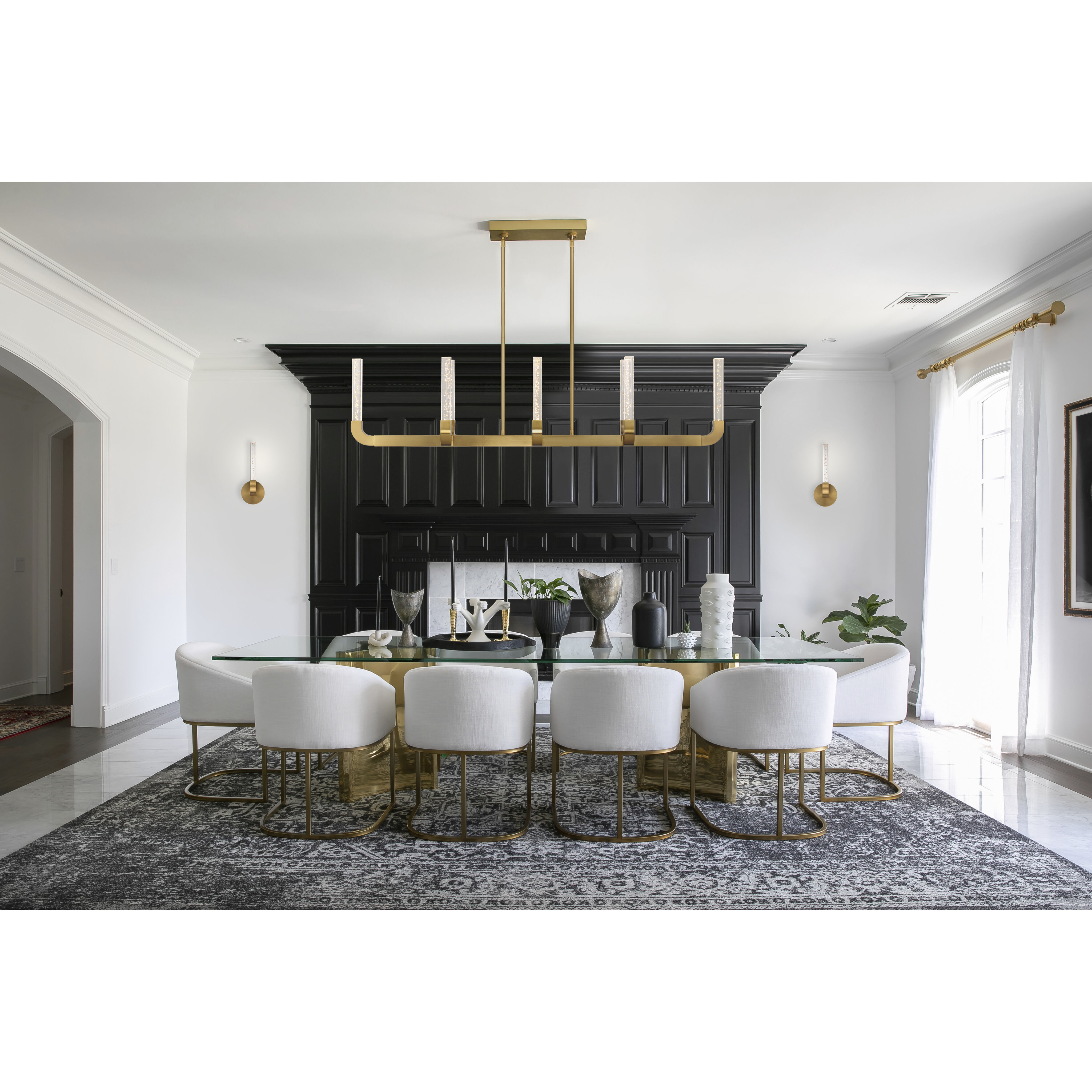Savoy House 1 2507 8 322 Del Mar LED 48 inch Warm Brass Chandelier Ceiling Light
