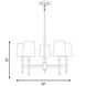 Brody 5 Light 28 inch Black with Warm Brass Accents Chandelier Ceiling Light, Essentials