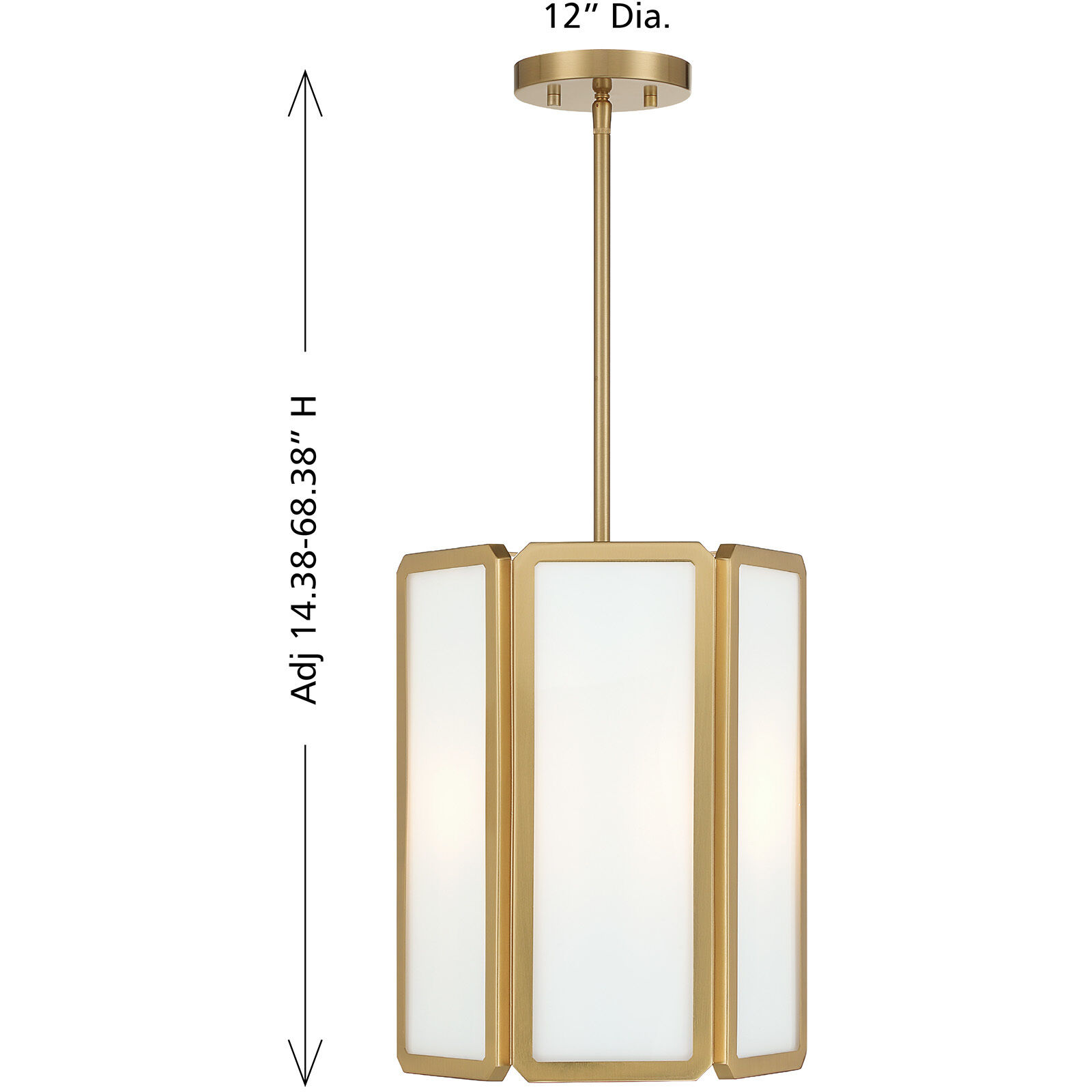 Leeds 3 Light 12 inch Warm Brass Pendant Ceiling Light