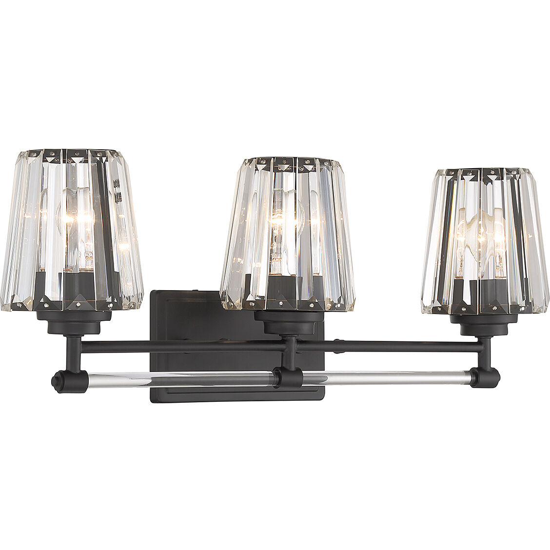 Garnet 3 Light 24 inch Black Bathroom Vanity Light Wall Light