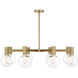 Wright 8 Light 40 inch Warm Brass Chandelier Ceiling Light