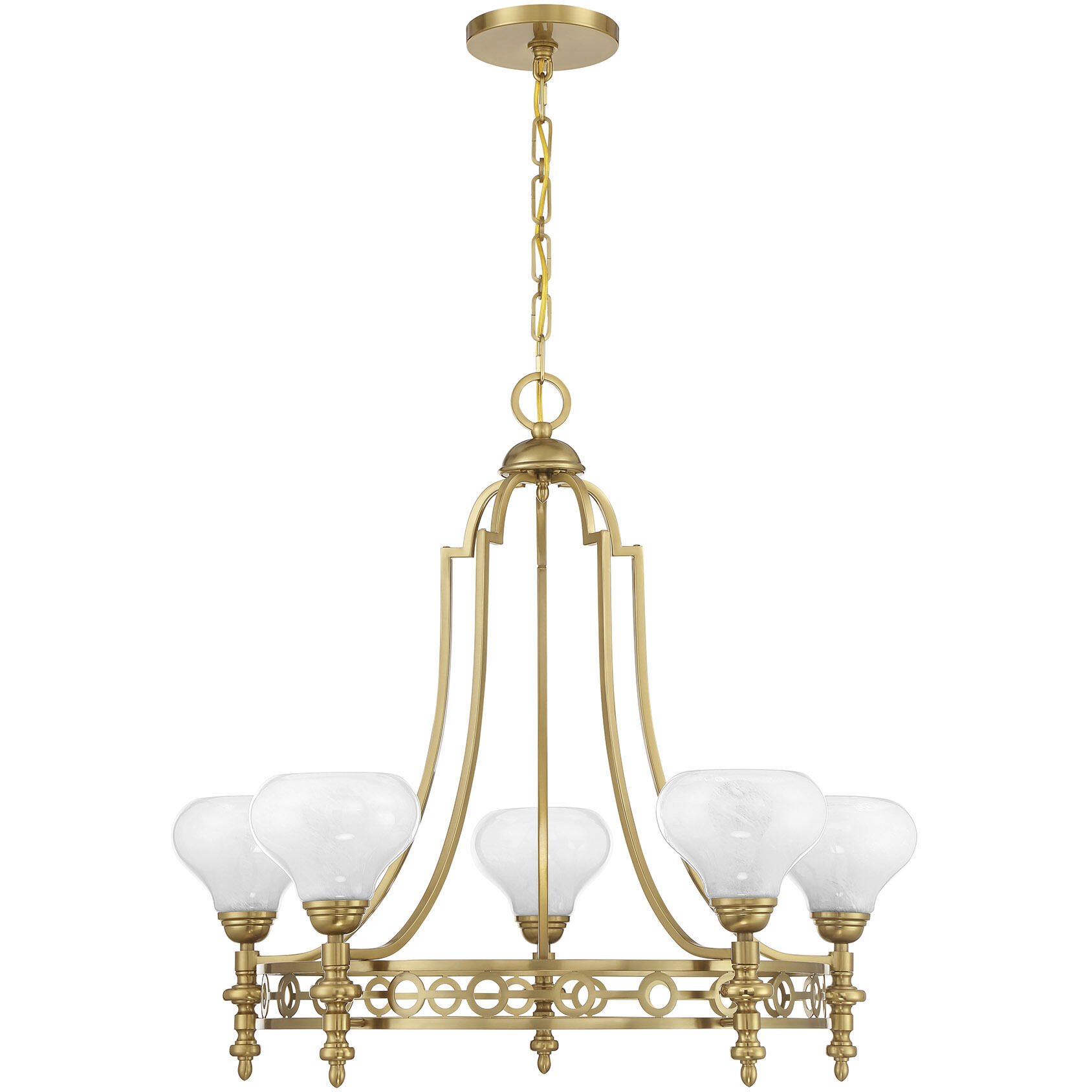 Allston 5 Light 30 inch Warm Brass Chandelier Ceiling Light