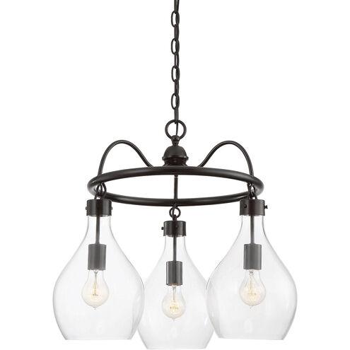 Pulaski 3 Light 24 inch Oiled Bronze Chandelier Ceiling Light