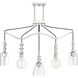 Apollo 5 Light 38 inch Polished Chrome Linear Chandelier Ceiling Light