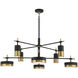 Ashor LED 42 inch Matte Black with Warm Brass Accents Chandelier Ceiling Light