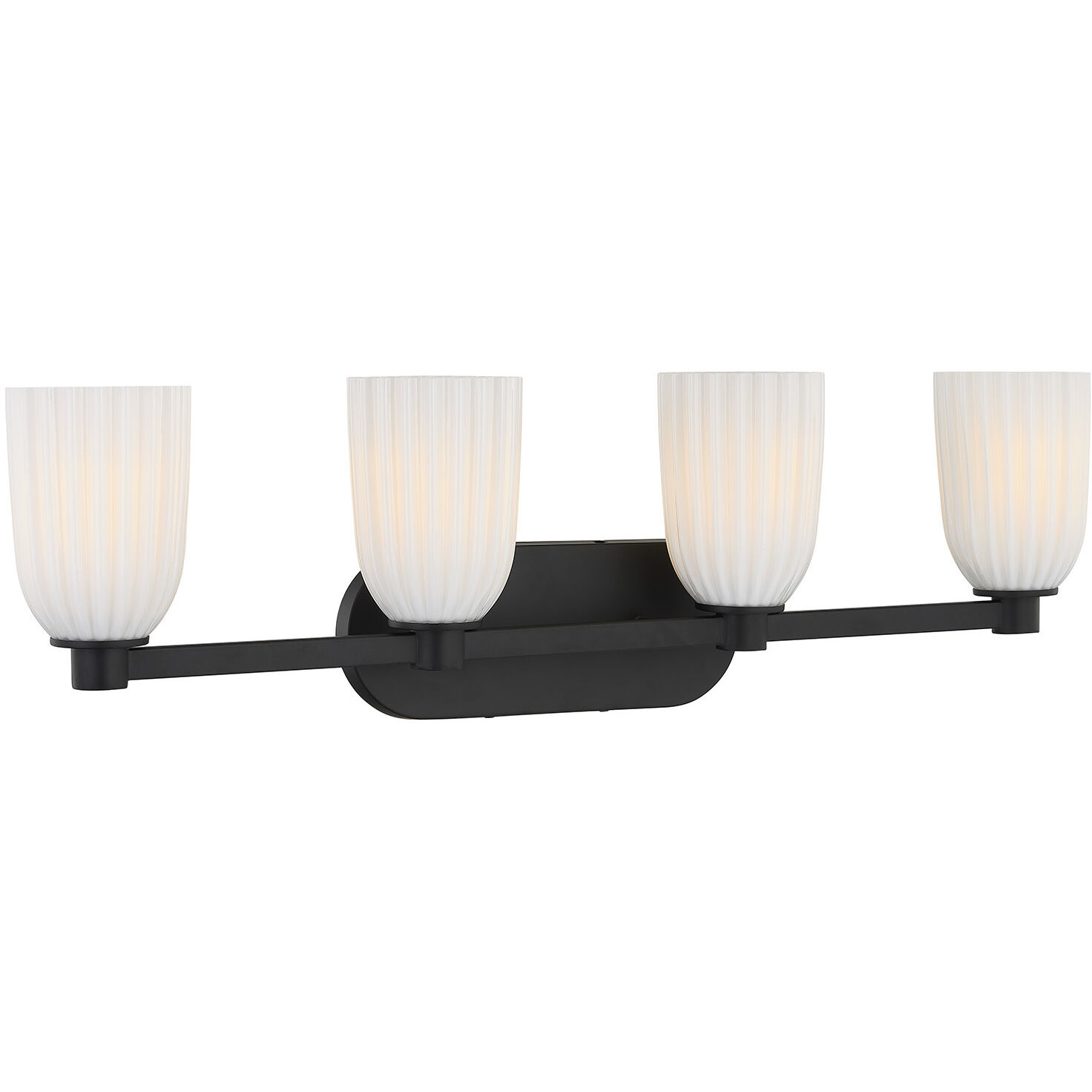 Baldwin 4 Light 32 inch Matte Black Bathroom Vanity Light Wall Light, Essentials