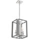 Champlin 4 Light 12.38 inch Gray with Polished Nickel Accents Pendant Ceiling Light in Gray/Polished Nickel