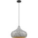Jade 1 Light 18 inch Black and White Shell Pendant Ceiling Light